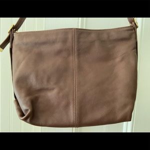 Leather purse with crossbody strap